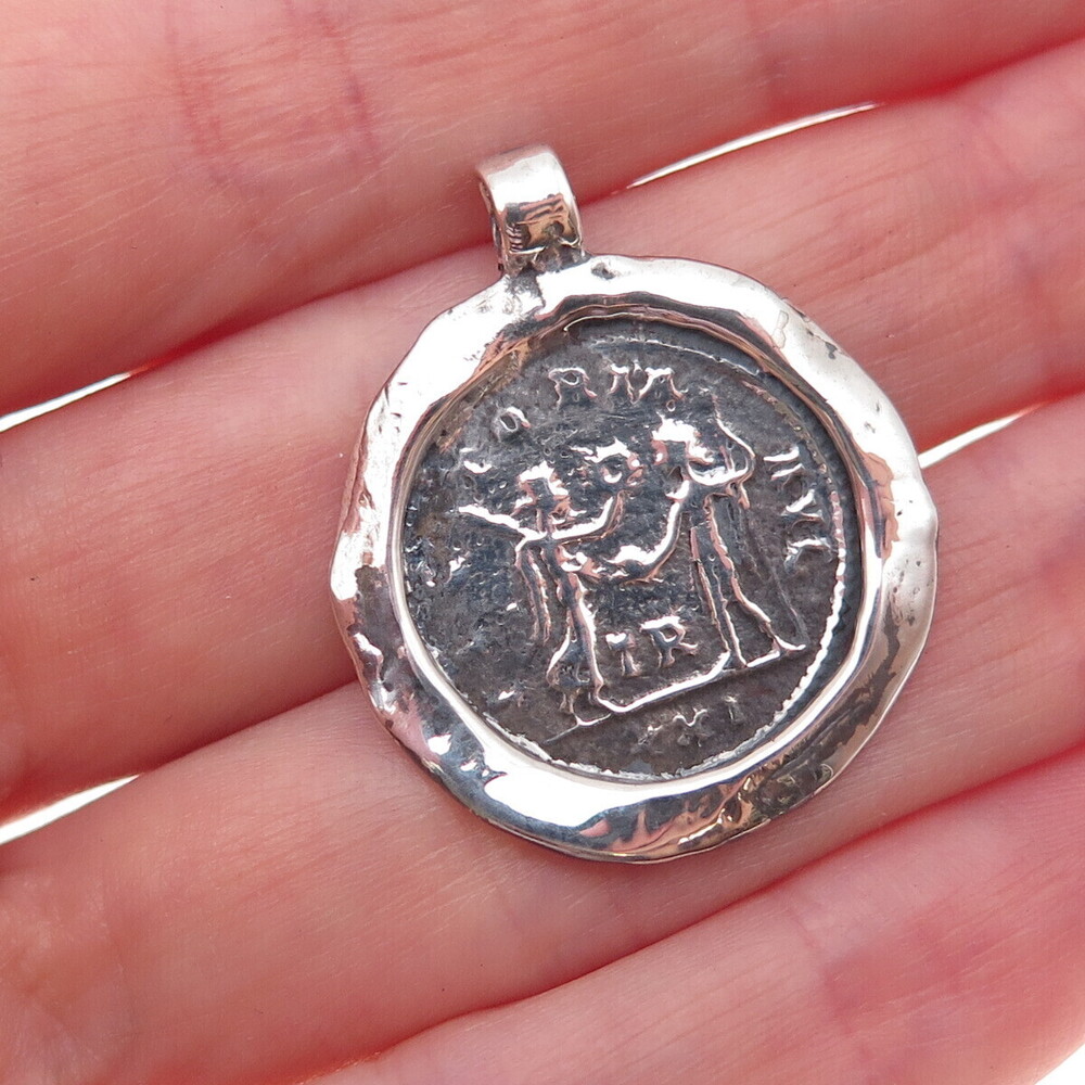 Didae 925 Sterling Silver Vintage Israel Roman Coin Charm Pendant